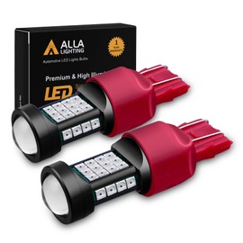 Alla Lighting T20 W21W 7443 7440 LED Bulbs, Red Turn Signal, Brake Stop, Tail Lights, 7440LL 7443LL High Power Super Bright Replacement