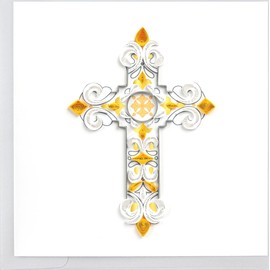 Quilled Ornate Cross Greeting Card