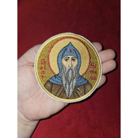 4 Inch Round Saint Simeon Stylites Orthodox Embroidered Pocket Icon
