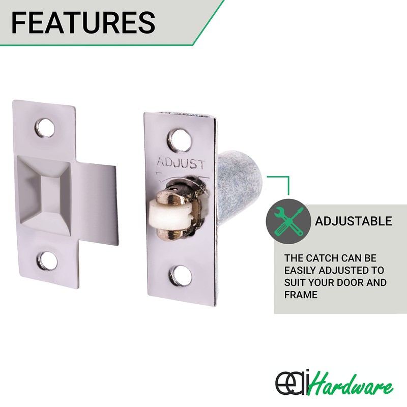 Adjustable Roller Catch Spring Loaded Latch Lock for Internal Doors