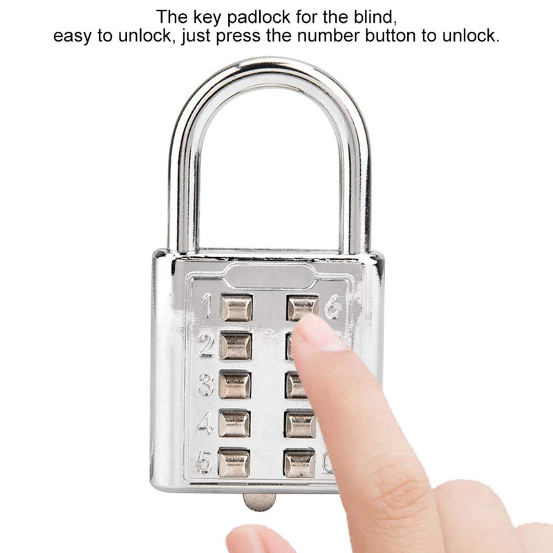 Socobeta Digital Padlock 10 Digit Combination Code with Dedicated Button