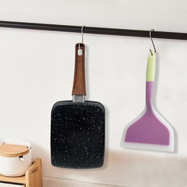 Omelette Cookware Pan Non Stick Skillet-Tamagoyaki Mini Nonstick Pan with Silicone Spatula, Square Pan, Egg Roll Pan Small Frying Egg Pan, PFOA Free - Piece: Skillet+Spatula (80% choose)