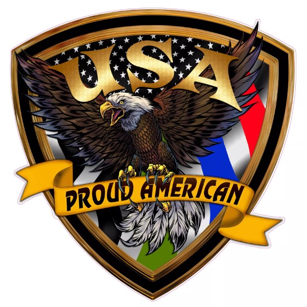 Graphics & More American flag eagle first responders crest green