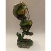 6” Tall Green Cowboy Frog Resin Figurine￼vintage collectable Statue