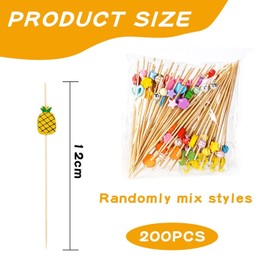 200 Fruit Skewers, Cocktail Skewers, Party Decoration Skewers, Kebab Skewers, Dessert Decoration Skewers