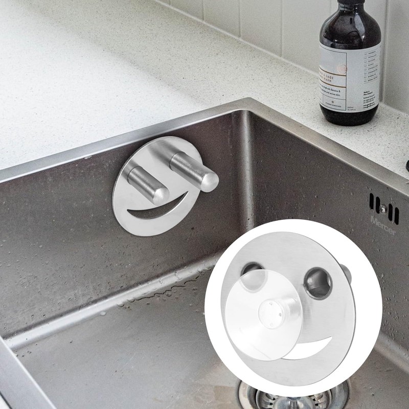 Yoljun Stainless Steel Smiley Face Sponge Daddy Holder, Sponge Holder