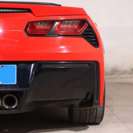 encar88_8 Black Steel Rear Fog Light Lamp Protector Cover for Corvette C7 2014-2018 US