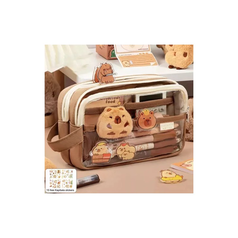 Estuche Aesthetic Lapicera Capibara Pencil Case Papeleria Color Marrn