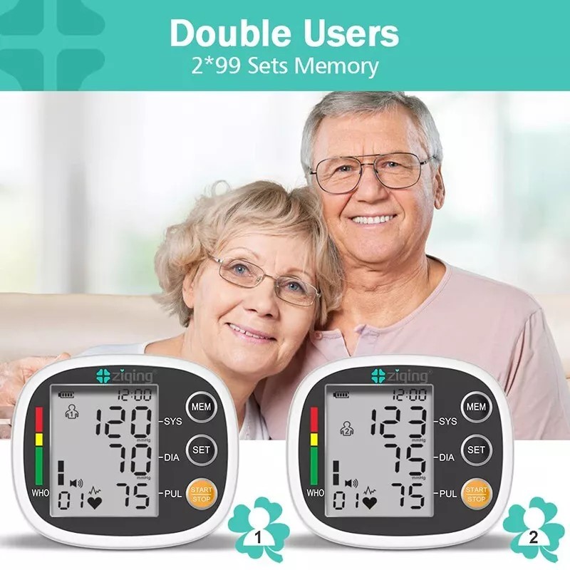 Ziqing Wrist Blood Pressure Monitor Auto Digital BP Machine Cuff