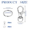 Augshy Pack of 60 Key Chain Clip Hook Twist Clasps