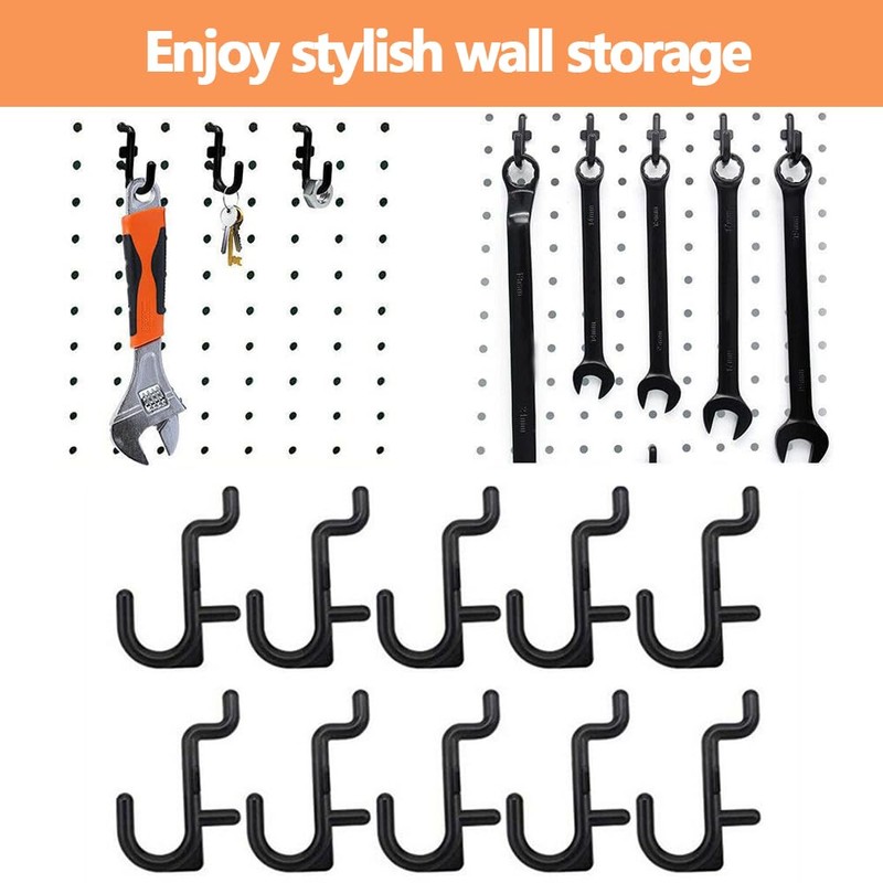 Nivithi Set of 50 J-Shape Pegboard Hooks Kit, Includes Peg