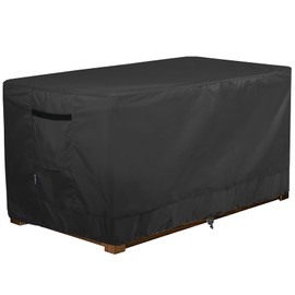 STEECA Patio Deck Box Cover Waterproof Outdoor Rectangular Storage Bench Cover 46L x 22W x 24H inch, Black