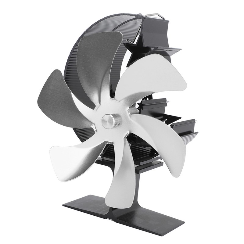 Stove Fan 6 Blades Fireplace Fan Heat Powered Fast Wind