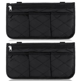 Noverlife 2 Packs Wheelchair Side Bag, Black Walker Bag w/Cup Holder Waterproof Wheelchair Armrest Pouch, Side Storage Pouch Organizer Bag Wheelchair Pouch Side Pocket for Most Seniors Wheelchairs