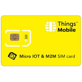 MICRO SIM Card for IOT and M2M - Things Mobile - With Global Coverage And Multi-Operator GSM/2G/3G/4G Network, No Fixed Costs, No Expiration Date And Competitive Rates, With €10 Credit Included