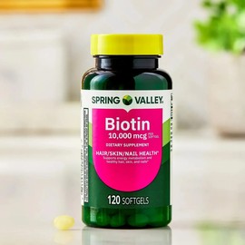 Biotina 10,000mcg (120 Cápsulas) Cabello Hermoso, Uñas Y Piel Sabor Sin Sabor