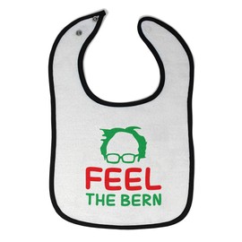 Toddler & Baby Bibs Burp Cloths Feel The Bern Bernie Sanders 0 Cotton Items for Girl Boy Political Gifts Ad White Black Design Only