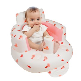 EKEPE Inflatable Baby Chair with Built in Air Pump, Sit me Up Floor Seat for Baby 3 Months & Up, Blow Up Baby Seats for for Infants for Sitting Up - Bunny