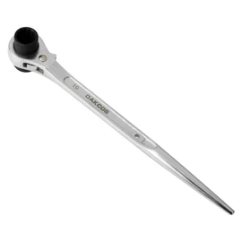 DAKCOS 19mm×22mm OR 3/4"×7/8" 12 Point Double Ended Socket Ratcheting Podger Scaffold Spud Wrench,Silver
