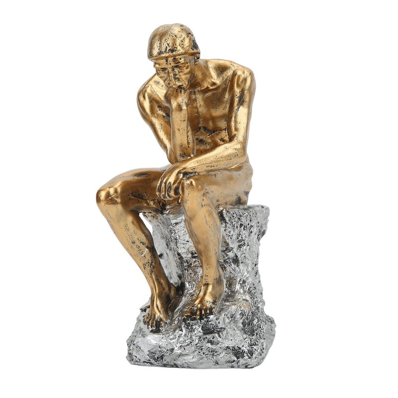 Thinker Statue Retro Style Energetic Lines Stable Nonslip Durable Resin