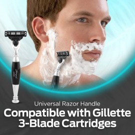 Haryali London 3 Edge Razor for Men, Women’s Razor, Luxury Men’s Razor, Face Razor Black