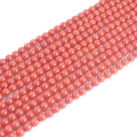 4mm Dyed Red Coral Beads Round Semi Precious Gemstone Loose Beads for Jewelry Making 16"/Strand