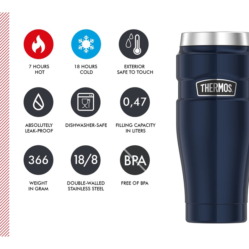 Thermos Stainless King Travel Tumbler, Midnight Blue, 470 ml 4002256047