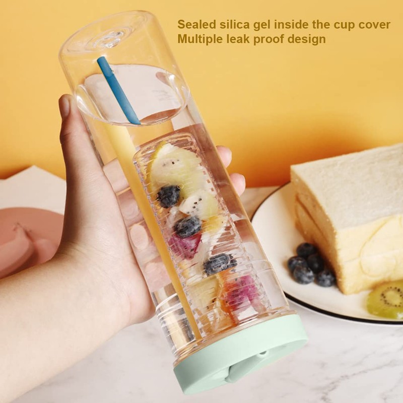 FRLUYNG Water Bottle with Fruit Container, 700 ml, Water Bottle