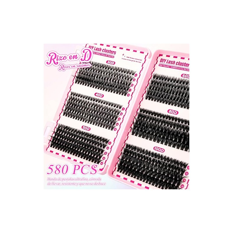 NUHEXRY - Pestañas Postizas Kit Completo, Manga Lashes Con Unión