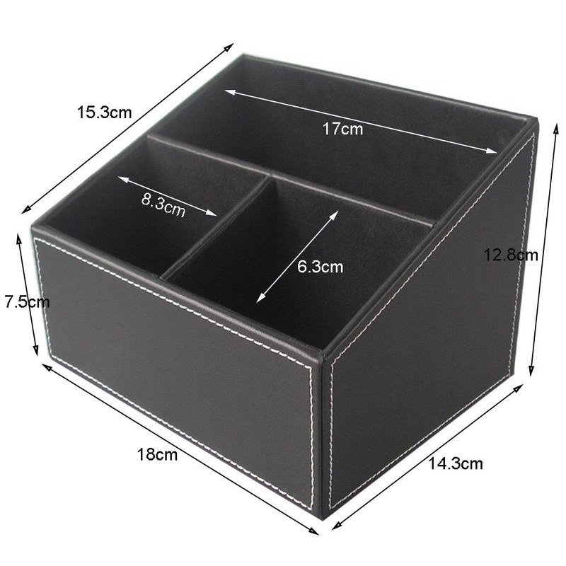 KINGFOM Remote Control Organiser, 3 Compartments TV Remote Holder (Black)