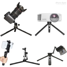 Tabletop Tripod, Shakotan Low Angle Metal Tripod, Ground Height, 1.1 - 5.9 inches (2.8 - 15 cm), Height Adjustable, 4 Levels, Aluminum, Foldable, Portable, Smartphone Camera, Gimbal Stand (AL-TRPD)