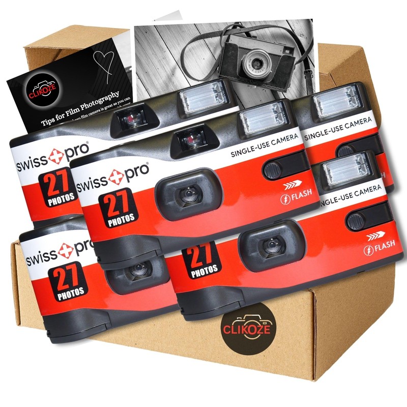 Disposable Cameras Multipack - Bundle with 5 X Swiss+Pro Disposable