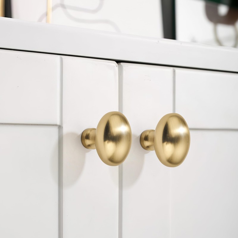 1.3 inch 10 Pack Oval Cabinet Knobs Champagne Bronze Cabinet
