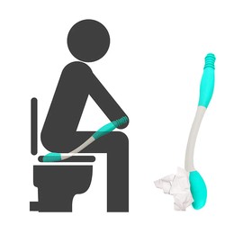 Toilet Aids Wiping, Toilet Aids for Motion Assistance,Toilet aids for Wiping, Long Reach Tissue Aids, Tissue-Stick Toilet Helper, Elderly, Pregnancy, Handlicap, Disabled (GREEN-1P)