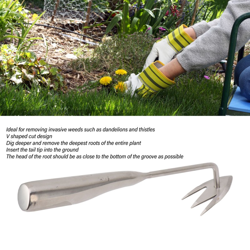 Hand Weeds Puller Stainless Steel Standing Weeder Gardening Accessory for