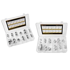 48 Pcs. BSPP Cap & Plug Assortment Hydraulic Adapter Fitting Kit Set, Galvanized Steel with Precision Threading