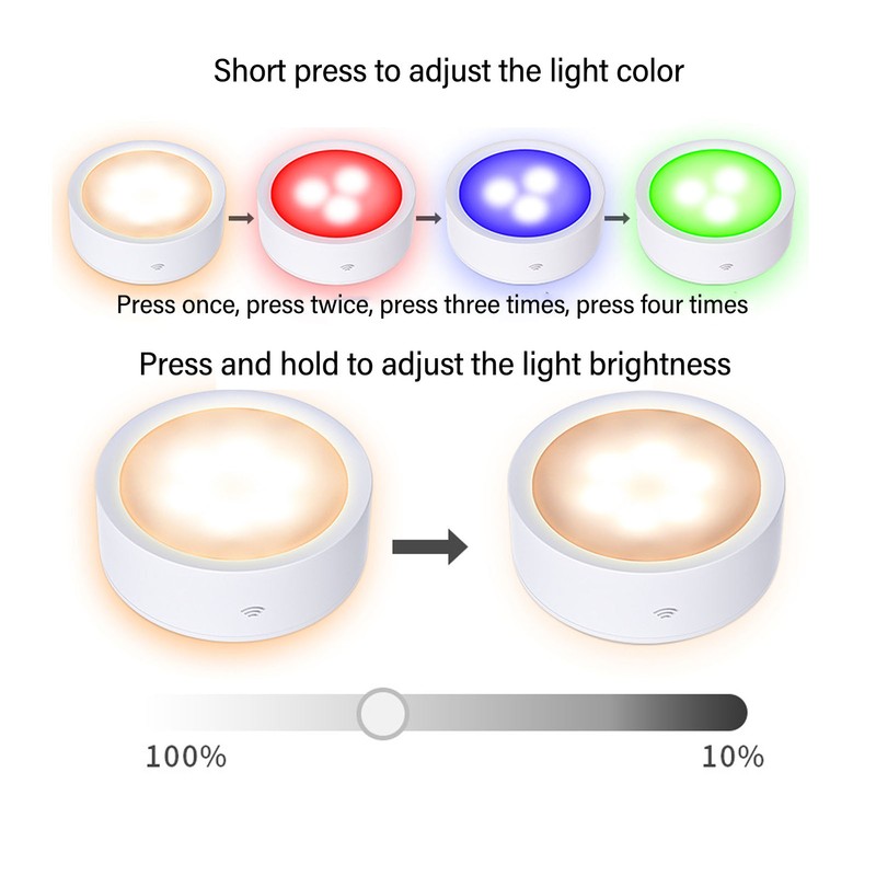 LED Puck Light with Remote Control 13 Colors Battery Powered