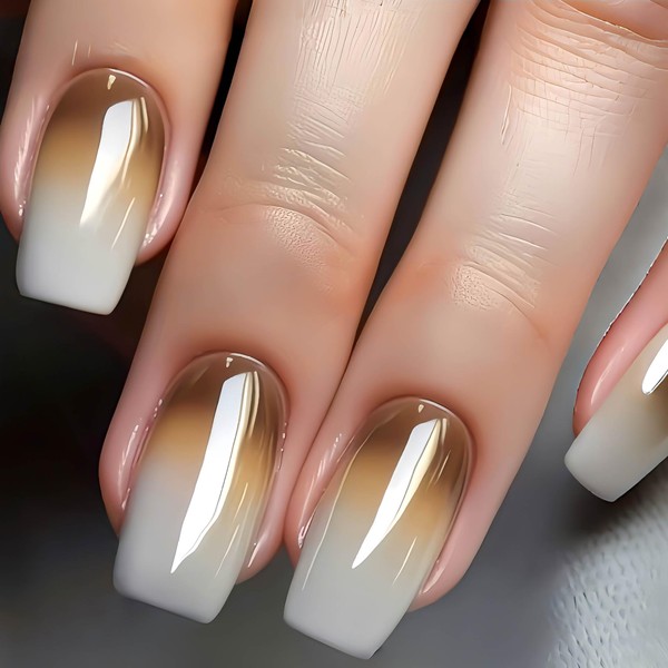 RUOKEXIN RUOKEXIN Medium Length Press on Nails Square Fake Nails
