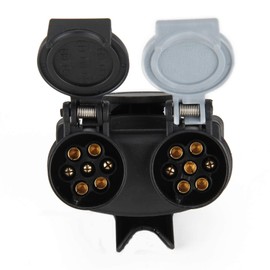 13 pin to 7 pin towing adaptor Trailer Adapter - 2 In 1 Waterproof Caravan Converter Trailer Plug Socket Caravan Electric Trailer Connector Towbar Towing Socket for Caravan Truck and More