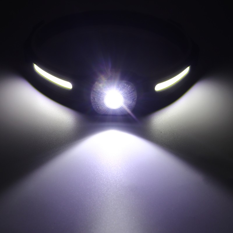 Silicone Headlamp Adjustable Light USB Charging COB Sensing Lamp for