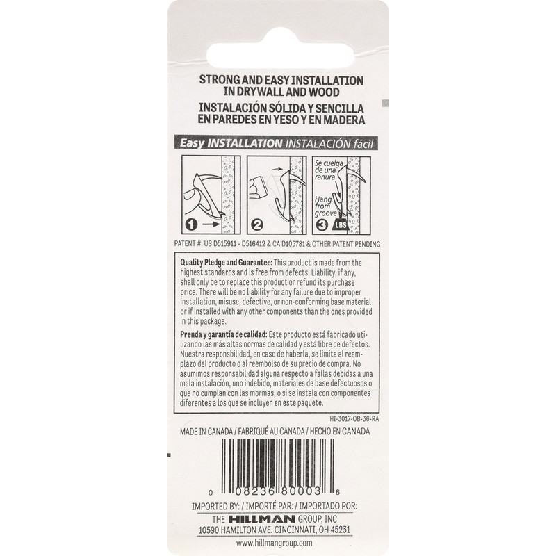 Hillman 122391 Small Wall Biter Picture Hangers White finish 40lbs