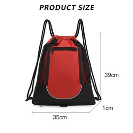 Drawstring Basketball Backpack for Boys, Foldable Soccer Backpack Gym Bag Sackpack Sports Sack with Detachable Ball Mesh Bag for Volleyball Baseball Yoga