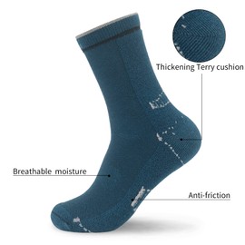 srclo 2 Pairs Merino Wool themal Mens Womens Socks,Hiking Walking Running Outdoor Sports Cycling Camping Golf Gym Warm Winter Socks, UK Size 4-8 9-12