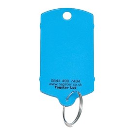 Key tags - Vehicle plastic UNPRINTED key tags (200) with metal rings (Blue)