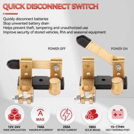 Unbranded Top Post Knife Blade Master Car Battery Disconnect Switch Power  Shut  Cut  Off