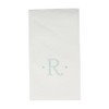 Caspari Antique Robin's Egg Single Initial Guest Towel Napkins in