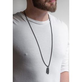 Akitsune Levitas Pendant with 90 cm Chain, Women's Men's Stainless Steel Wing Feather Stylish Necklace, Stainless Steel, No Gemstone