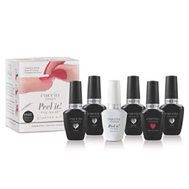 Cuccio Veneer Peel It! Pre-Base Starter Kit – 6-Piece Gel Polish Set – Includes Prep, Fuse, Peel It! Pre-Base, Base, Top Coat, and Heart & Seoul Color – 13 mL Each