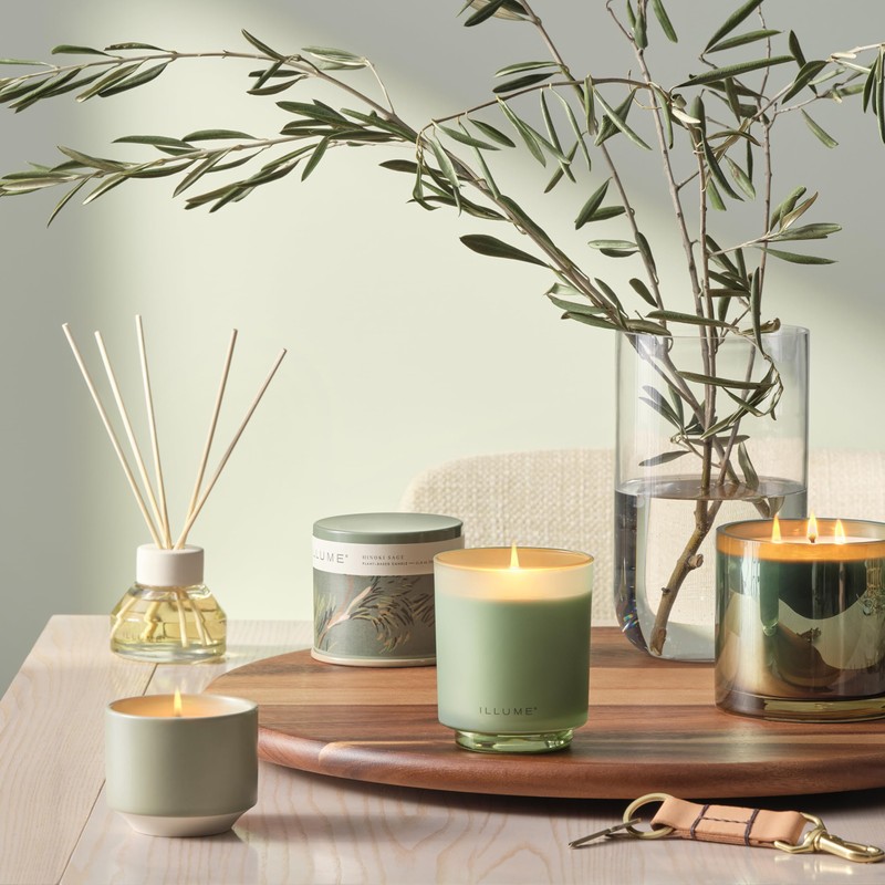 Illume Beautifully Done Essentials Hinoki Sage Aromatic Diffuser, 6 oz.