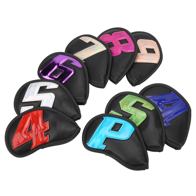 9PCS Golf Club Head Covers Waterproof PU Numbered Golf Club